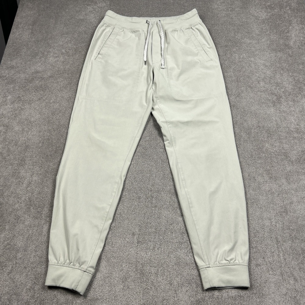 Vuori Tech Jogger Pants Mens Medium x 29" Beige Performance Stretch *Flaws